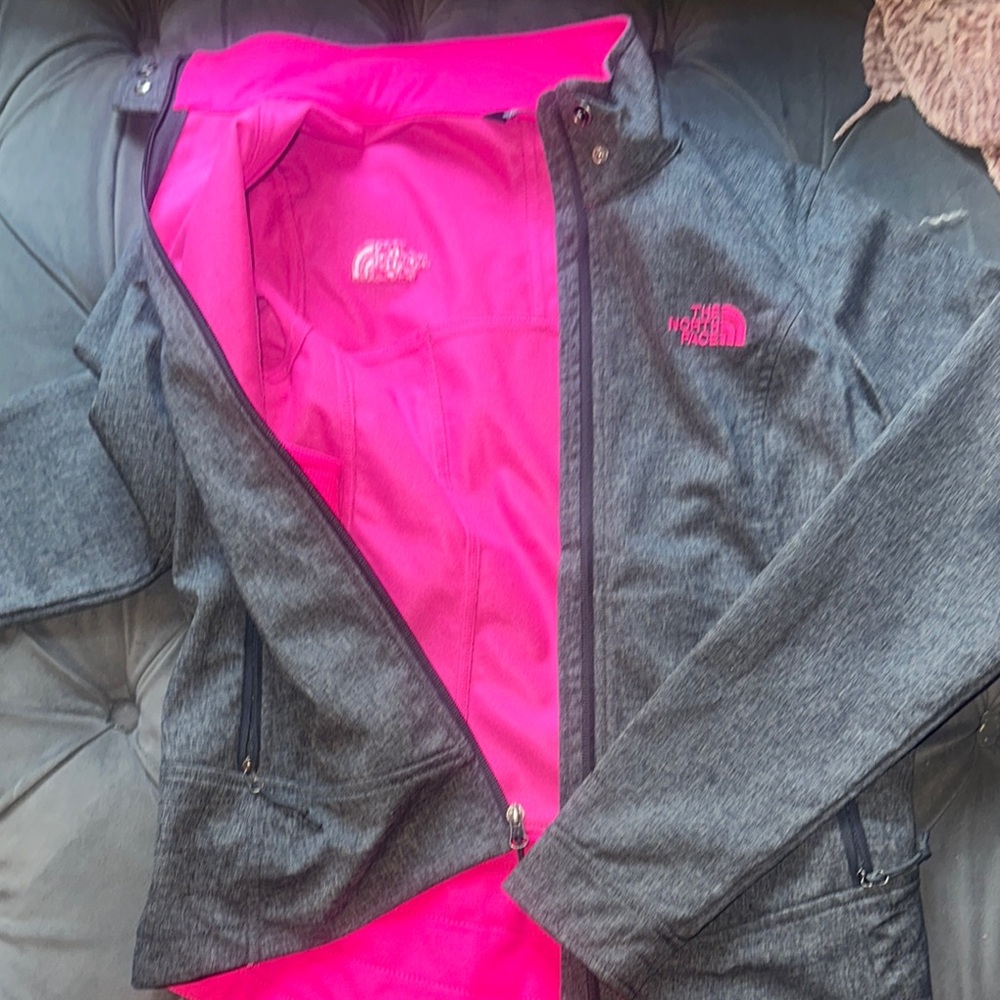 The North Face Charcoal and Fuchsia Jacket